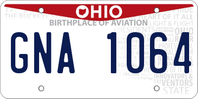 OH license plate GNA1064