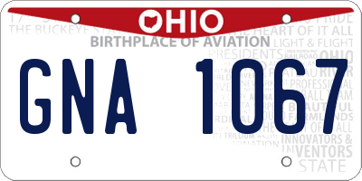 OH license plate GNA1067