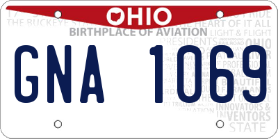 OH license plate GNA1069