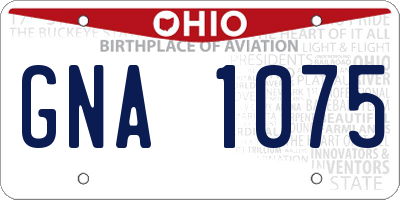 OH license plate GNA1075