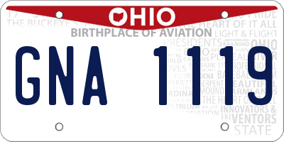 OH license plate GNA1119