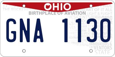 OH license plate GNA1130