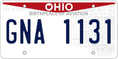 OH license plate GNA1131