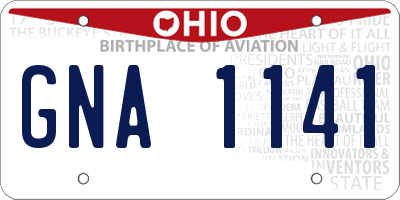 OH license plate GNA1141
