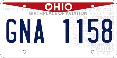 OH license plate GNA1158