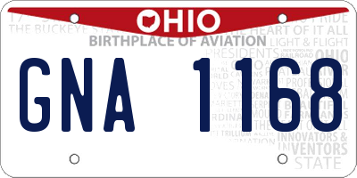OH license plate GNA1168