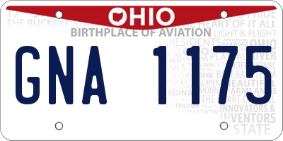 OH license plate GNA1175