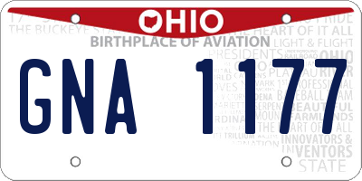OH license plate GNA1177