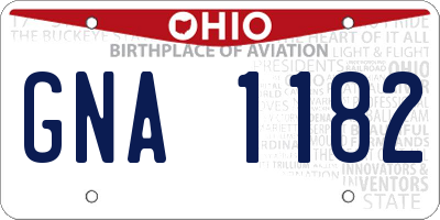 OH license plate GNA1182