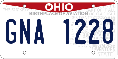 OH license plate GNA1228