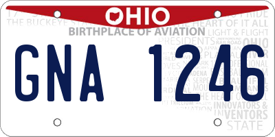 OH license plate GNA1246