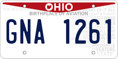 OH license plate GNA1261