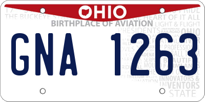 OH license plate GNA1263