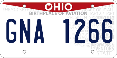 OH license plate GNA1266