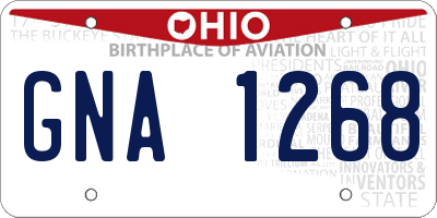 OH license plate GNA1268