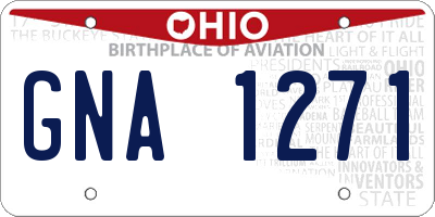 OH license plate GNA1271