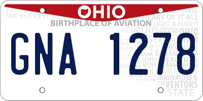 OH license plate GNA1278