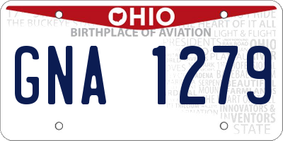 OH license plate GNA1279