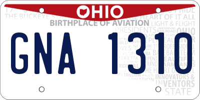 OH license plate GNA1310