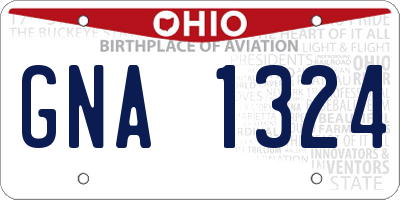 OH license plate GNA1324