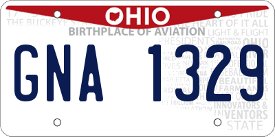 OH license plate GNA1329