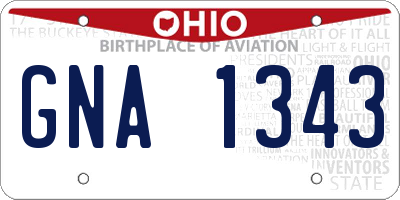 OH license plate GNA1343