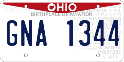 OH license plate GNA1344
