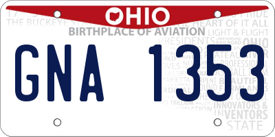 OH license plate GNA1353