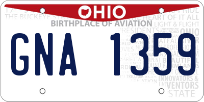 OH license plate GNA1359