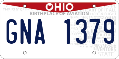 OH license plate GNA1379