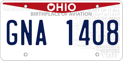 OH license plate GNA1408