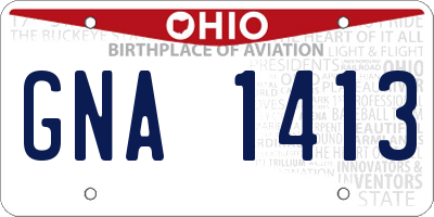OH license plate GNA1413