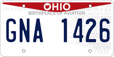 OH license plate GNA1426