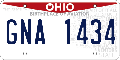 OH license plate GNA1434