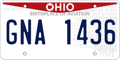 OH license plate GNA1436