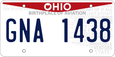OH license plate GNA1438