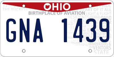 OH license plate GNA1439
