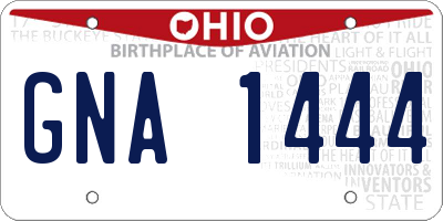 OH license plate GNA1444
