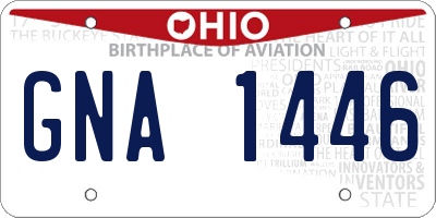 OH license plate GNA1446