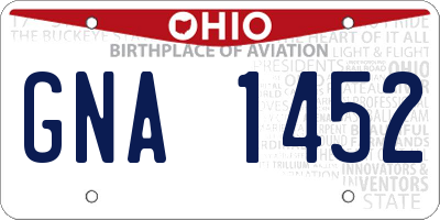 OH license plate GNA1452