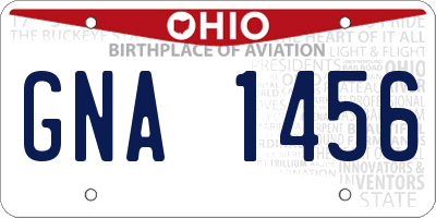 OH license plate GNA1456