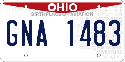 OH license plate GNA1483