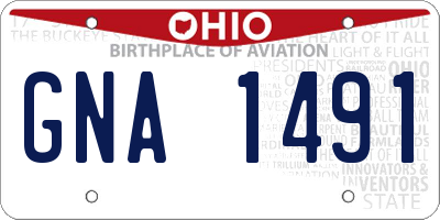 OH license plate GNA1491