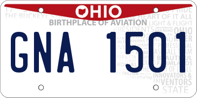 OH license plate GNA1501