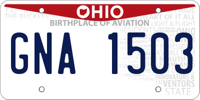 OH license plate GNA1503