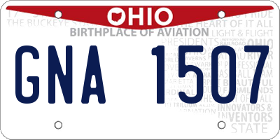 OH license plate GNA1507