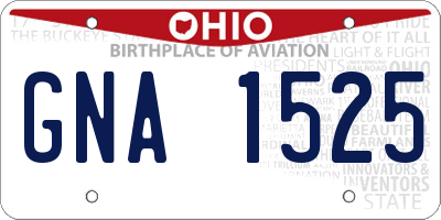 OH license plate GNA1525