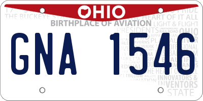 OH license plate GNA1546