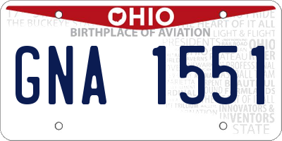 OH license plate GNA1551