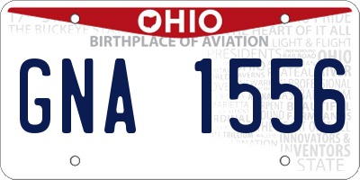 OH license plate GNA1556